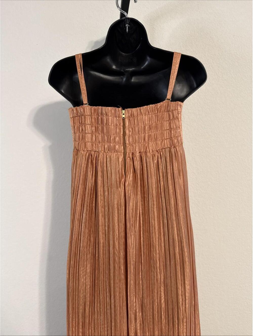 RTR Sabina Musayev Nicola Plisse Halter Draped Pleated Maxi Dress - MED **FLAW** - Picture 7 of 12